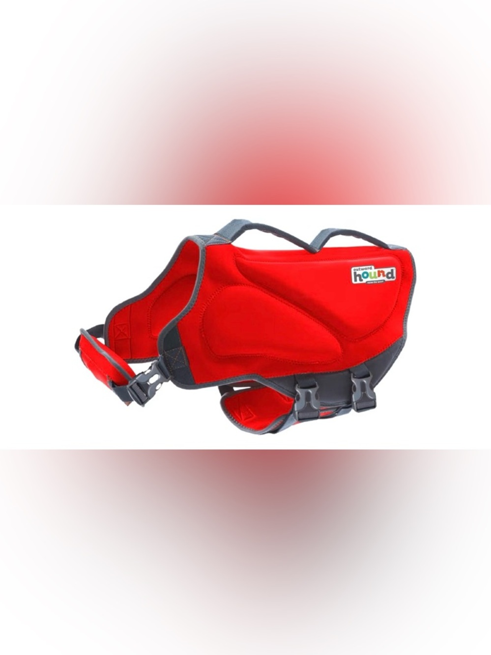 Red Dog Life Jacket with Gray Trim
